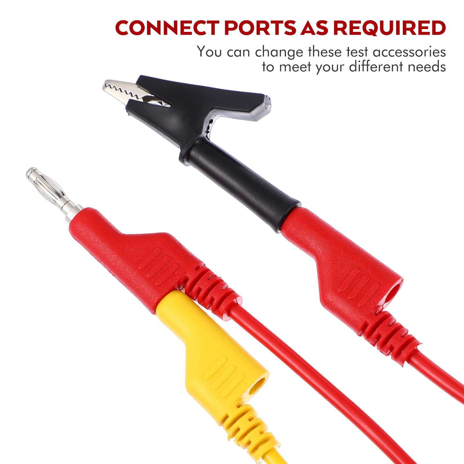 Ciieeo Set Cavi per Multimetro con Morsetti a Coccodrillo Isolati, Sonde di Flessibili con Spina a Banana, Kit 19 Pezzi per Test Elettrici e Apparecchiature Elettromeccaniche