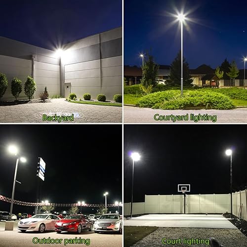 Miniatura 7 de Lámpara de inundación LED para exteriores de 300W, 0-10V regulable, 42,000LM (140LMW), luz diurna 5000K, 100-277V, IP65 UL impermeable iluminación