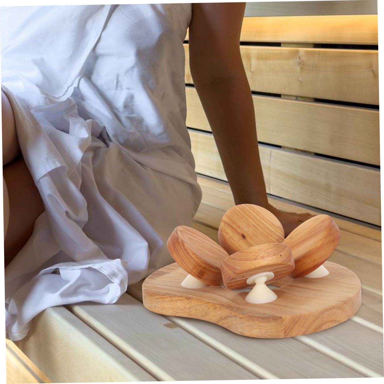 Coussin Lombaire Bois pour Sauna Hiver Appui-tête Ergonomique pour Salle de Vapeur Support Dossier Multifonction pour Spa