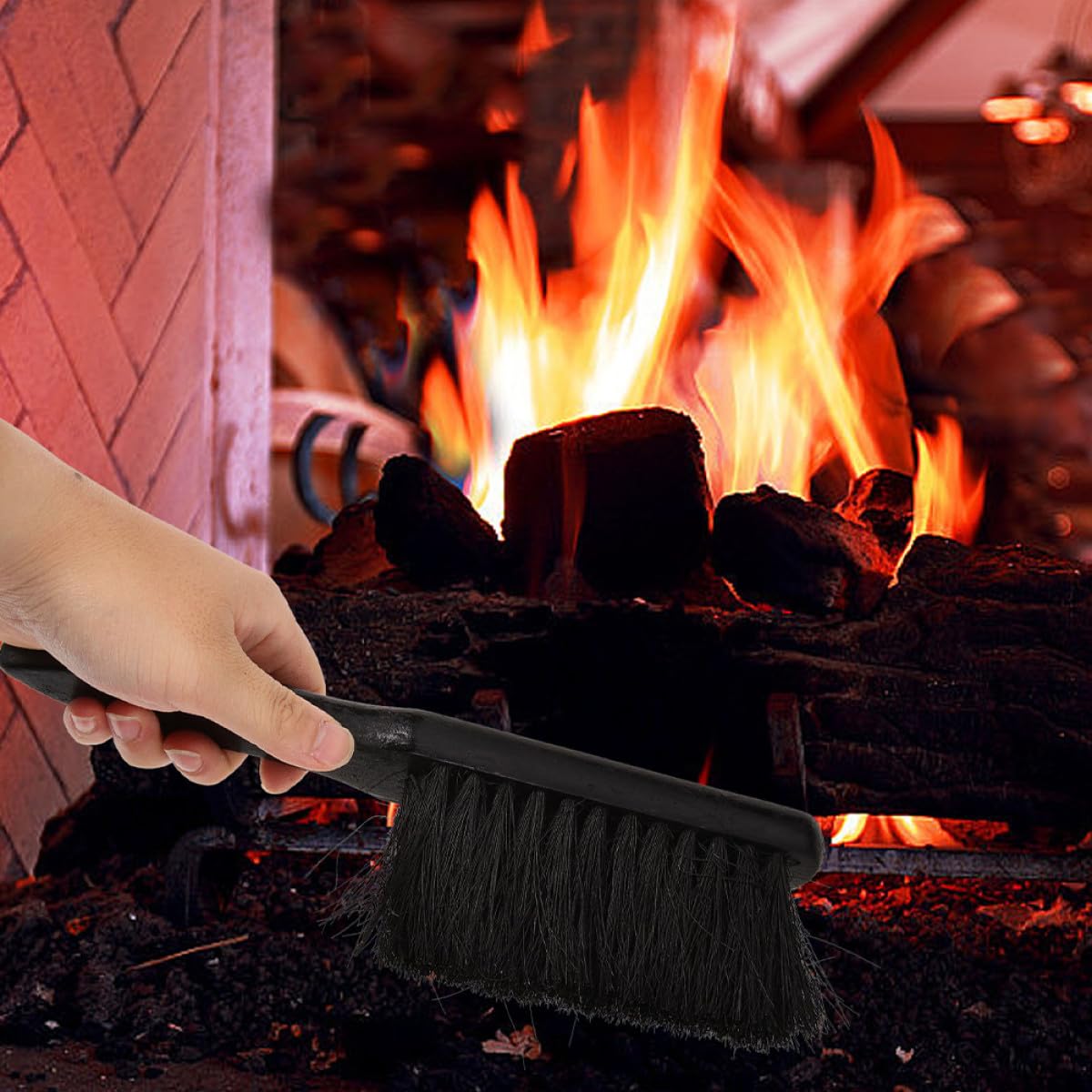 ARTIBETTER Cepillo de Limpieza para Chimenea y Horno al Aire Libre Juego de 4 Piezas Mango Ergonómico Antideslizante Cerdas Densas Resistentes y Duraderas Herramienta para Mantenimiento