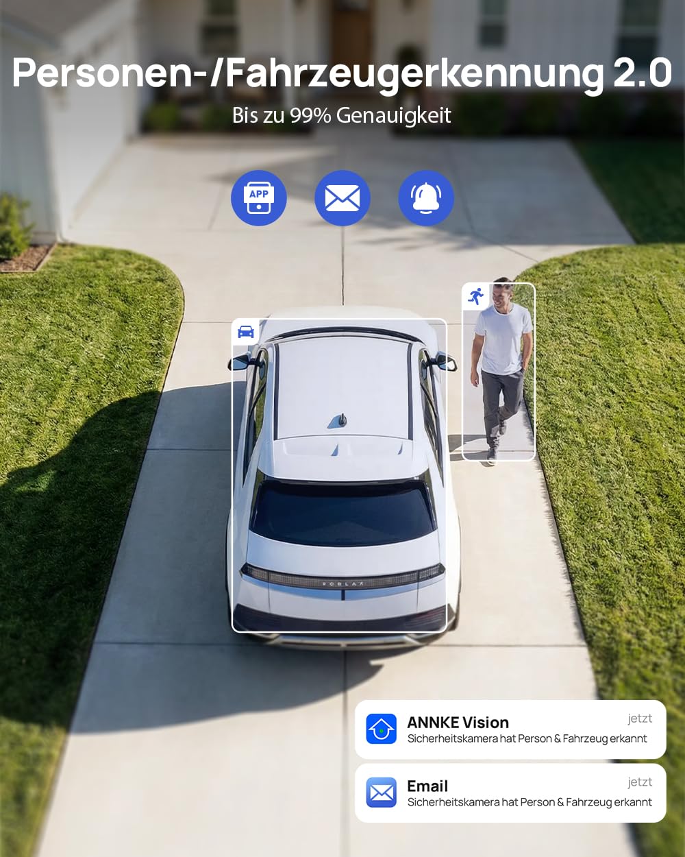 ANNKE 4K Überwachungskamera Set, 8X 8MP PoE IP Kameras und 16-Kanal NVR mit 4TB HDD, KI Personen und Fahrzeugerkennung, 24/7 Aufnahme, 30M Farbnachtsicht für Innen & Außeneinsatz, IP67 Wasserdicht