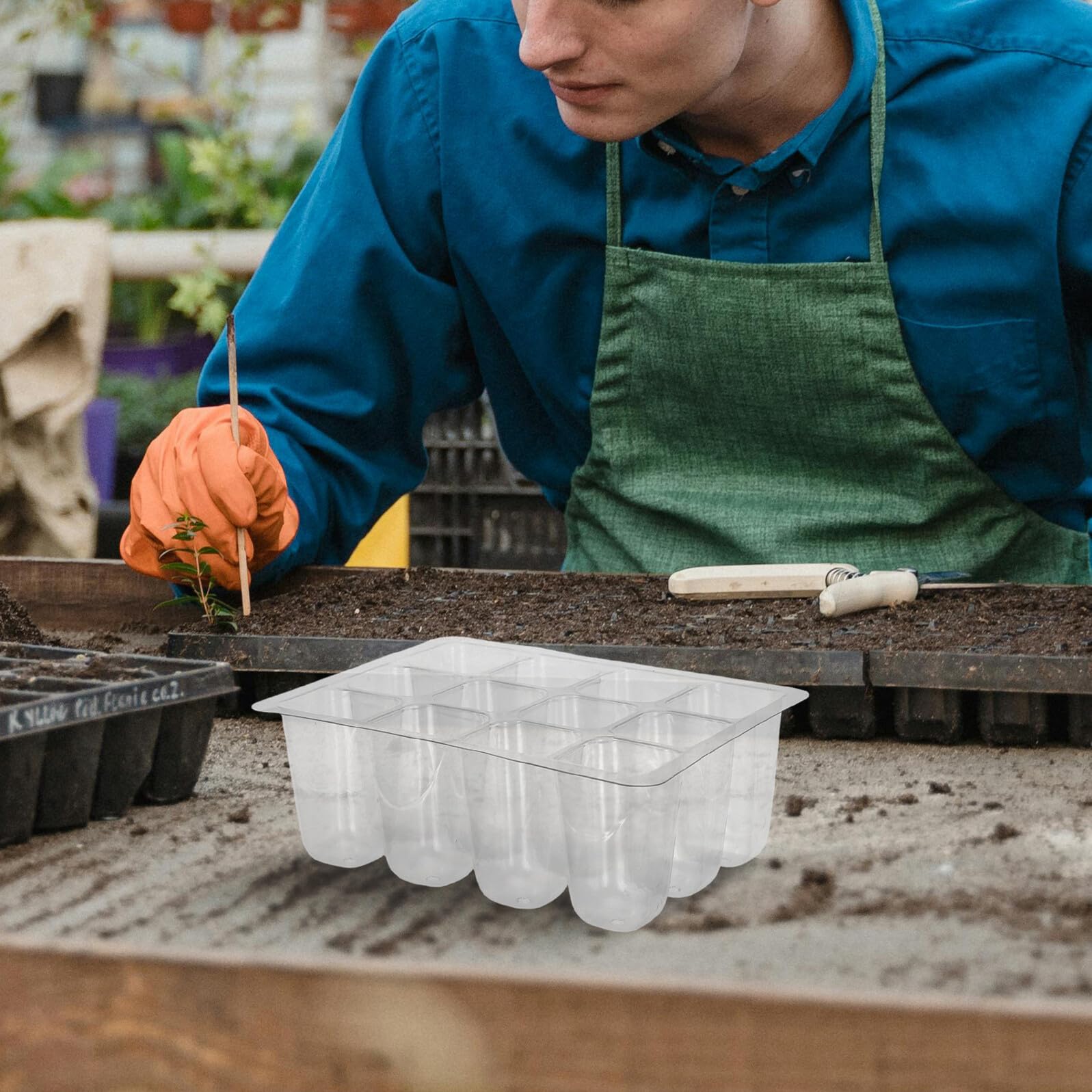 Bandejas de Germinación de Plántulas Transparentes de Plástico 30 Piezas | 12 Celdas con Orificios de Drenaje, Reutilizables, para Jardinería Interior y Plantas Ornamentales