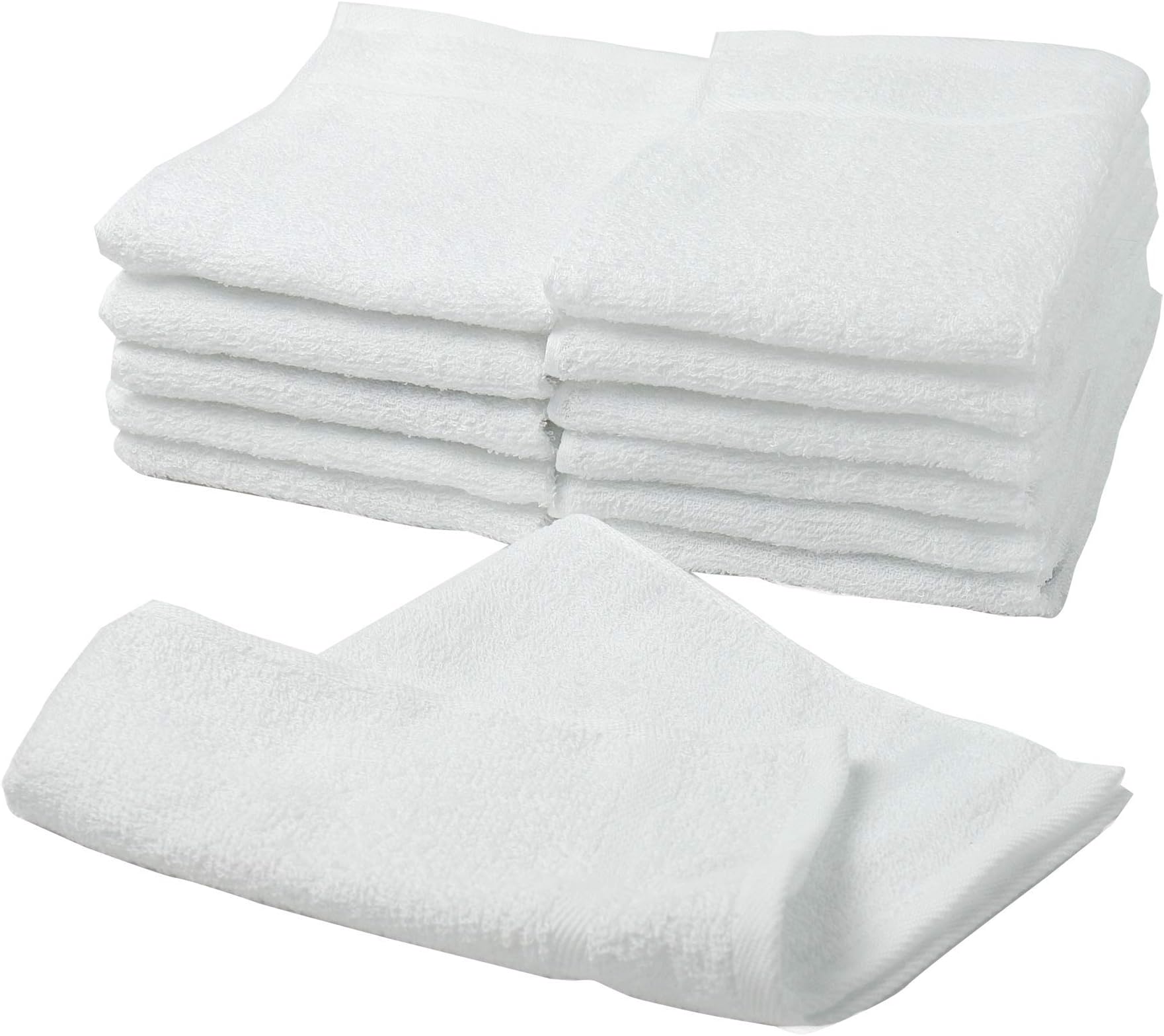 Muko Towel Oshibori Towel, Dishcloth, Senshu, Face Towel, Thin, Set of 12 Towels, White