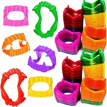 GiftExpress 144 pcs Assorted Neon Colored Halloween Vampire Fangs, Dracula Fangs, Vampire Teeth, Halloween Vampire Costume Accessory