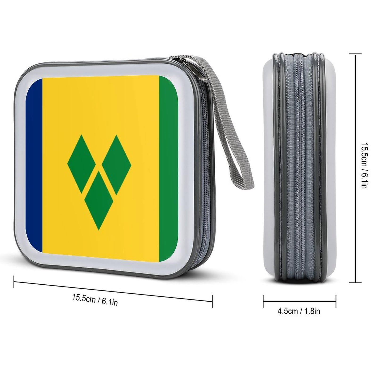 Saint Vincent Grenadines Flag CD Case DVD Storage Case Portable