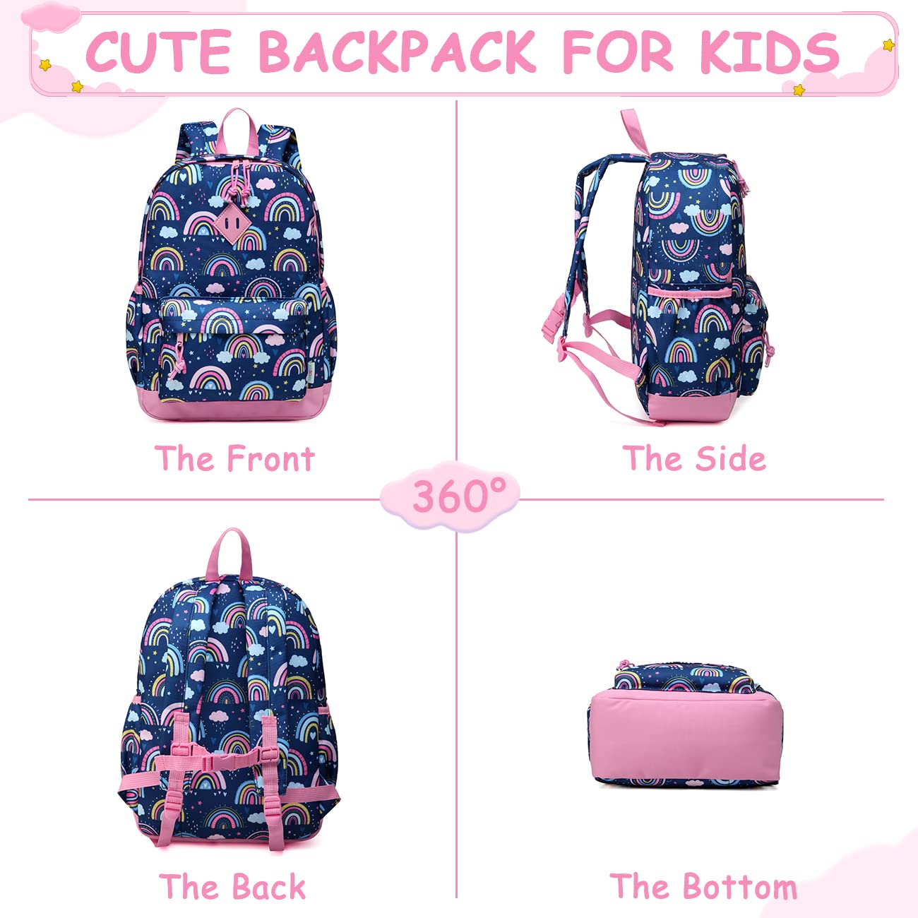 VASCHY Sac à Dos Enfants, Cartable Garçons Maternelle 4-6 Ans Mignon Léger Imperméable Sac a Dos Dinosaure Licorne pour A4 Dossiers Primaire Préscolaire avec Sangle de Poitrine