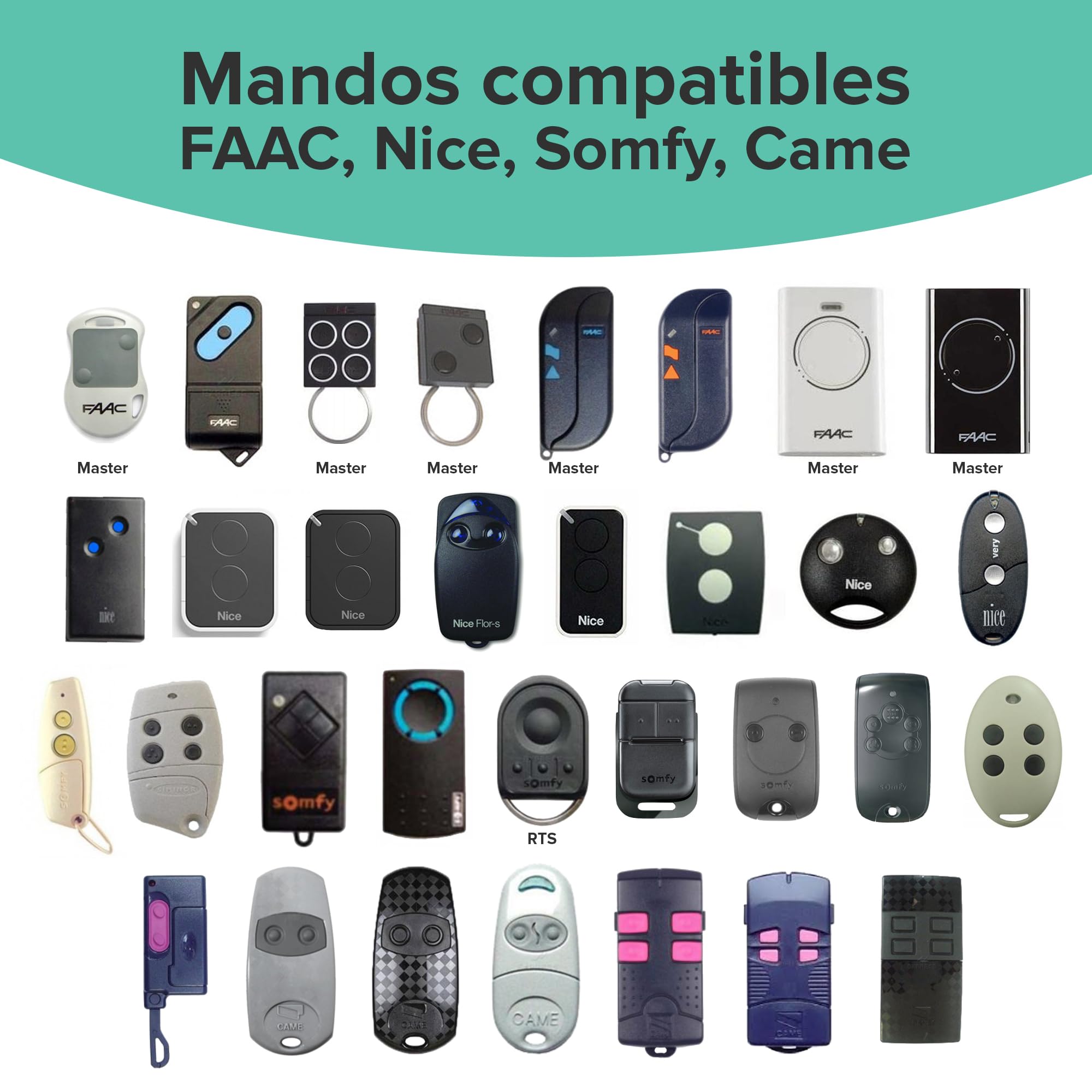 1Control Teclado inteligente inalámbrico para abrir con código PIN para puertas de garaje y basculantes controladas por mando a distancia, inalámbrico y Bluetooth, 2 puertas y 4 pines, fabricado en