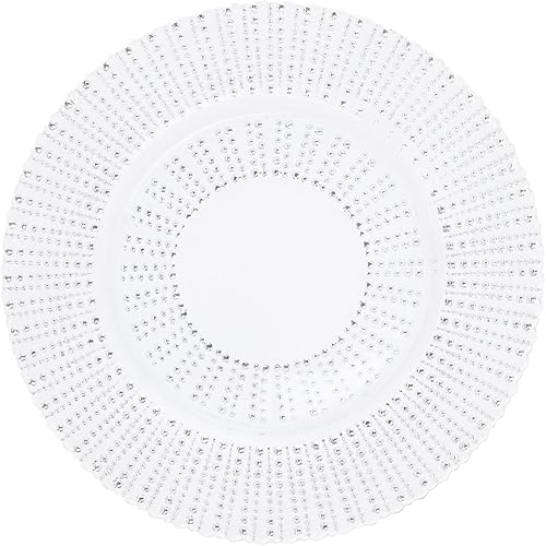 Miniatura 7 de Platos de carga de vidrio transparente de 13 pulgadas, placa de servicio para el hogar y hotel profesional de calidad de hotel, restauración,