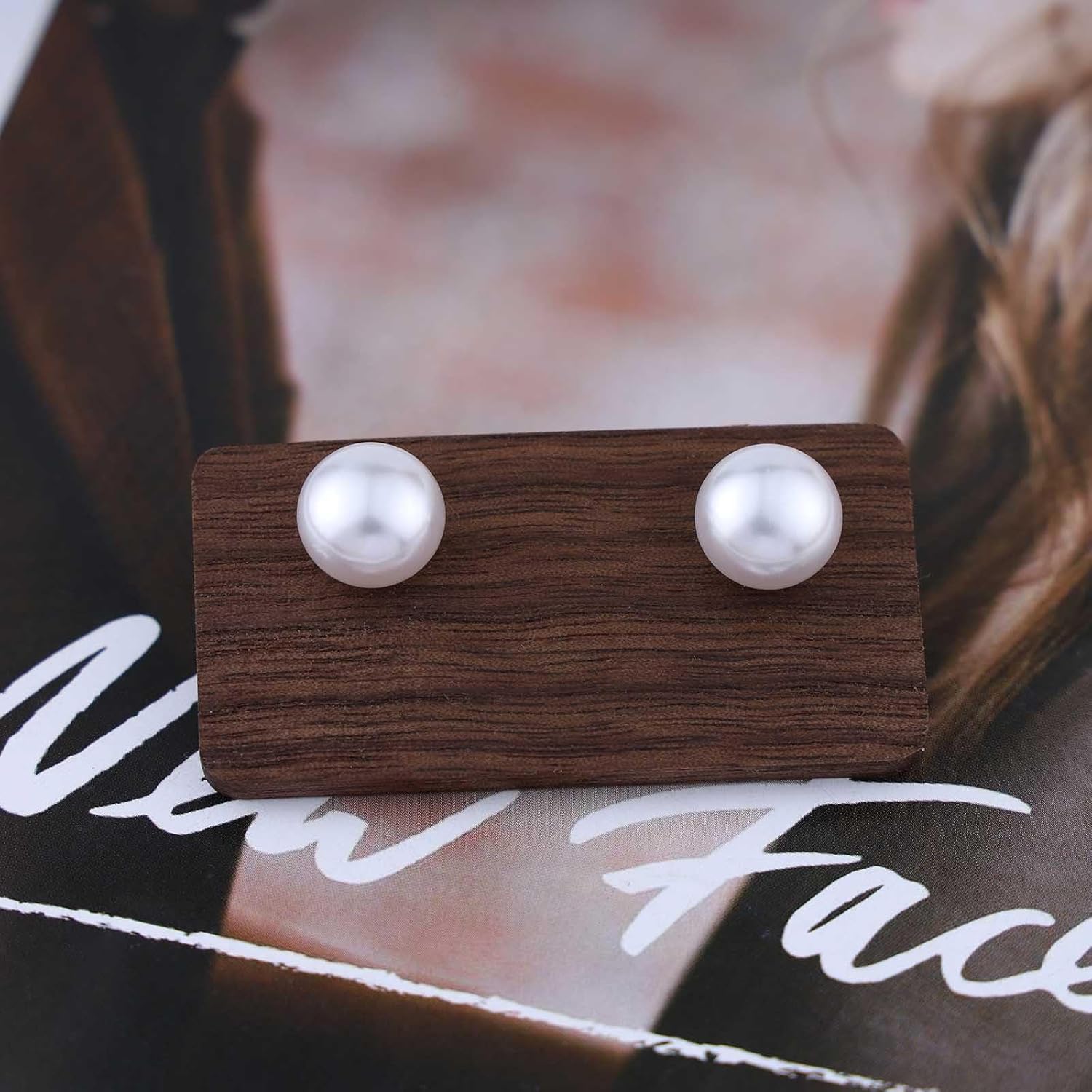 Boho Pearl Stud Earrings White Round Pearl Earrings Pearl Bead Earrings 10Mm Pearl Ball Earrings Wedding Bridal Earrings Jewelry for Women - Image 4