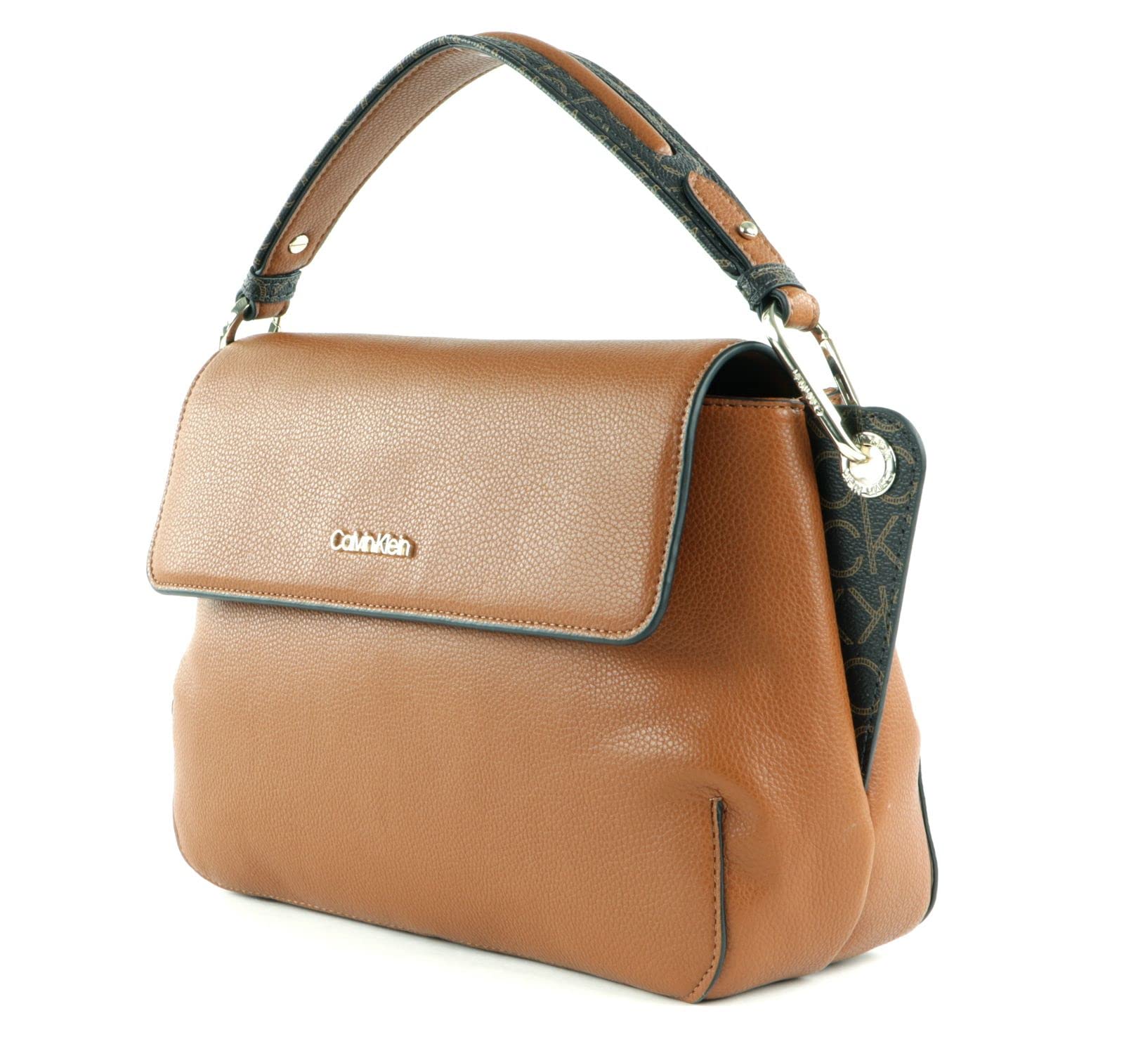 Calvin Klein CK Accent Flap Tote Caramel