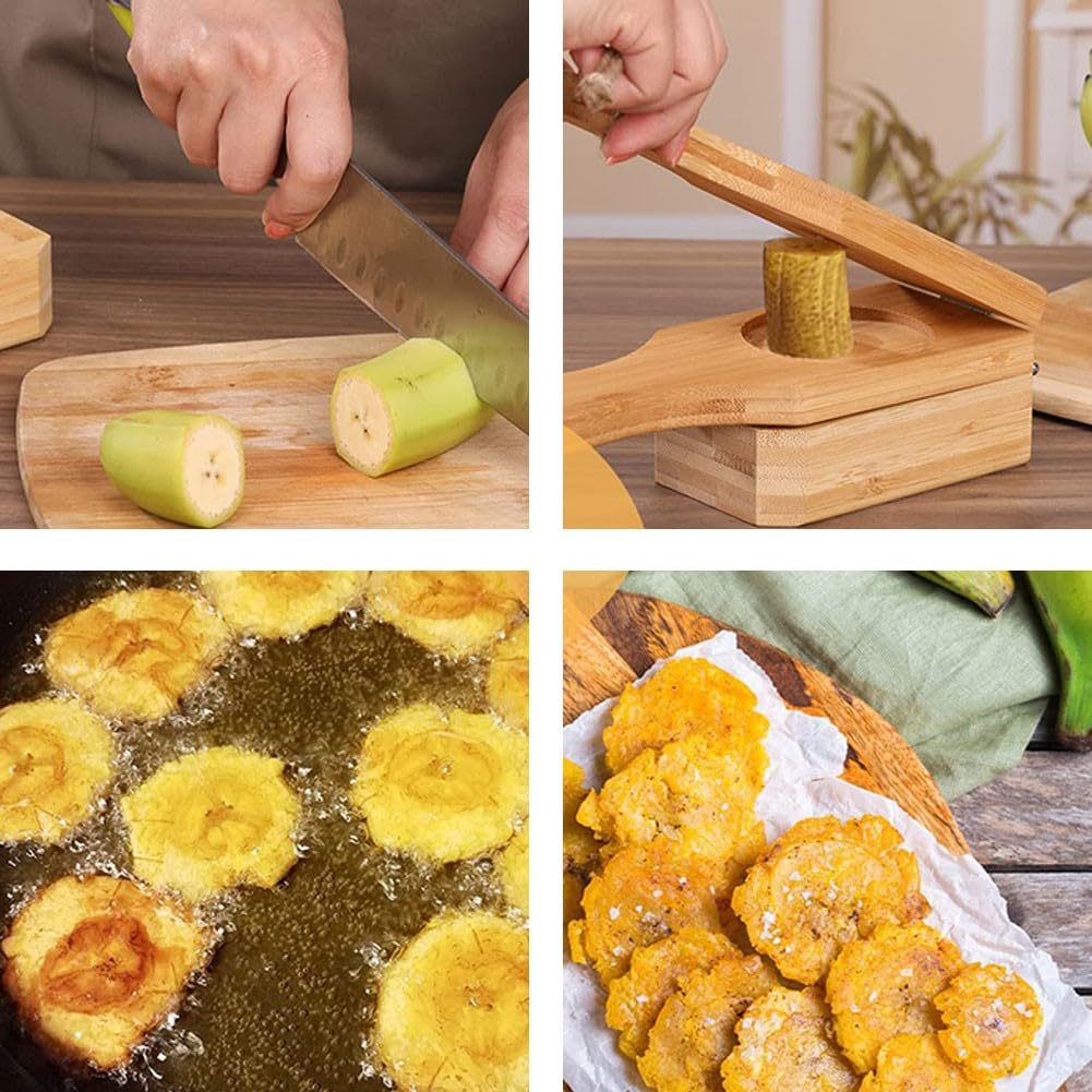 Banana Smasher Maker 2 en 1 Tostonera de Madera Prensa de Plátano para Banana Smasher Maker 2 en 1 Tostonera de Madera Prensa de Plátano para