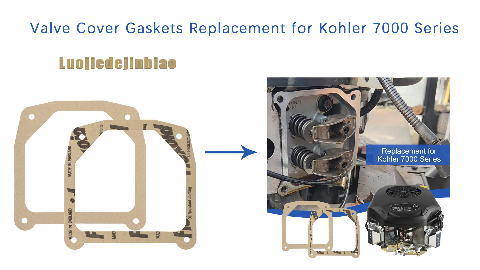 Image of Valve Cover Gaskets Replacement for Kohler 7000 Series for Units Equipped with The Stamped Steel Valve Covers (2 PCS)