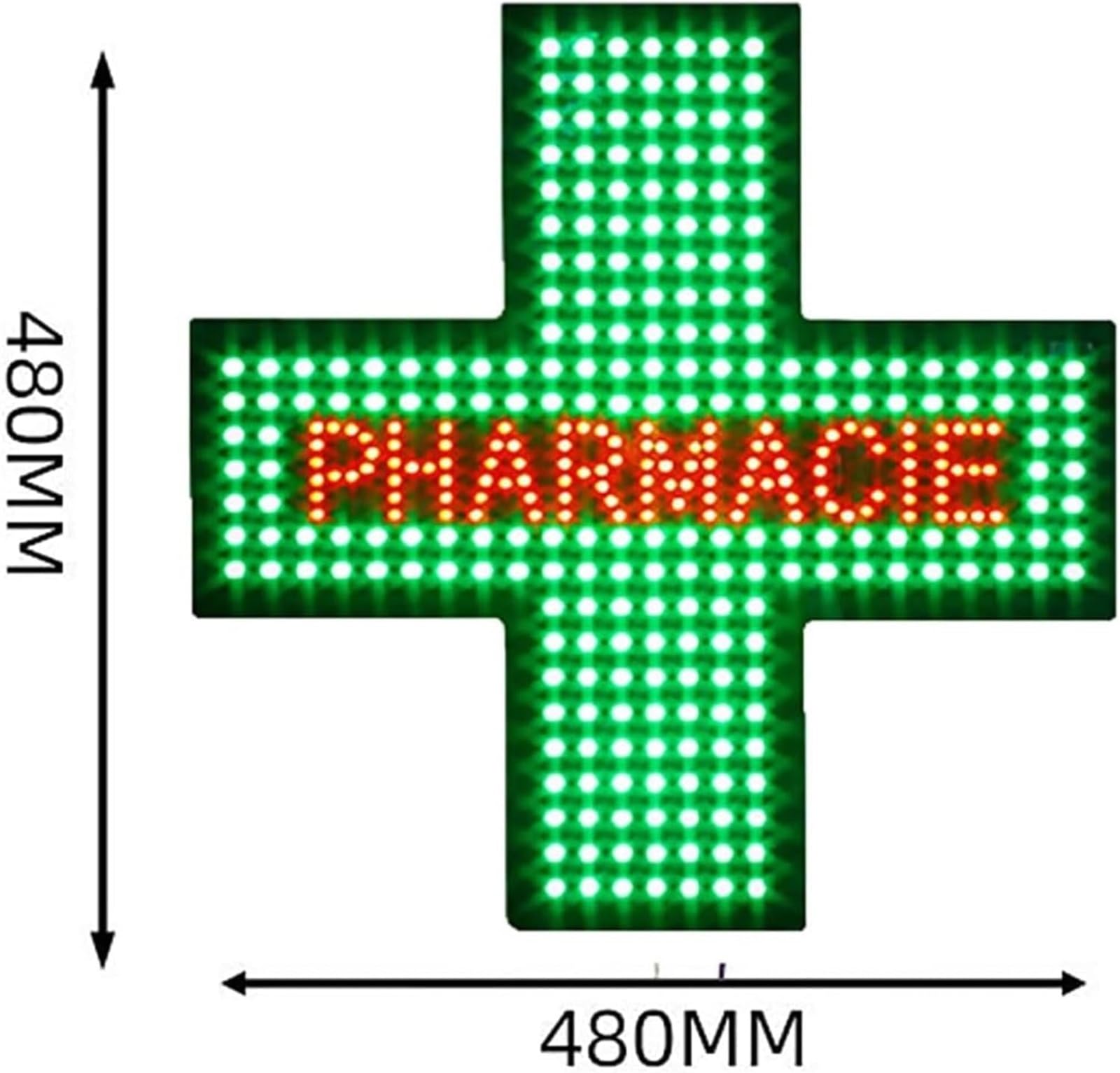 48 x cm duży znak krzyżykowy LED do apteki medycznej, lampa apteczna z łańcuchem wiszącym, 3 tryby pracy, energooszczędna, przyjazna dla środowiska, do dekoracji sklepu i sklepu kolekcjonerskiego