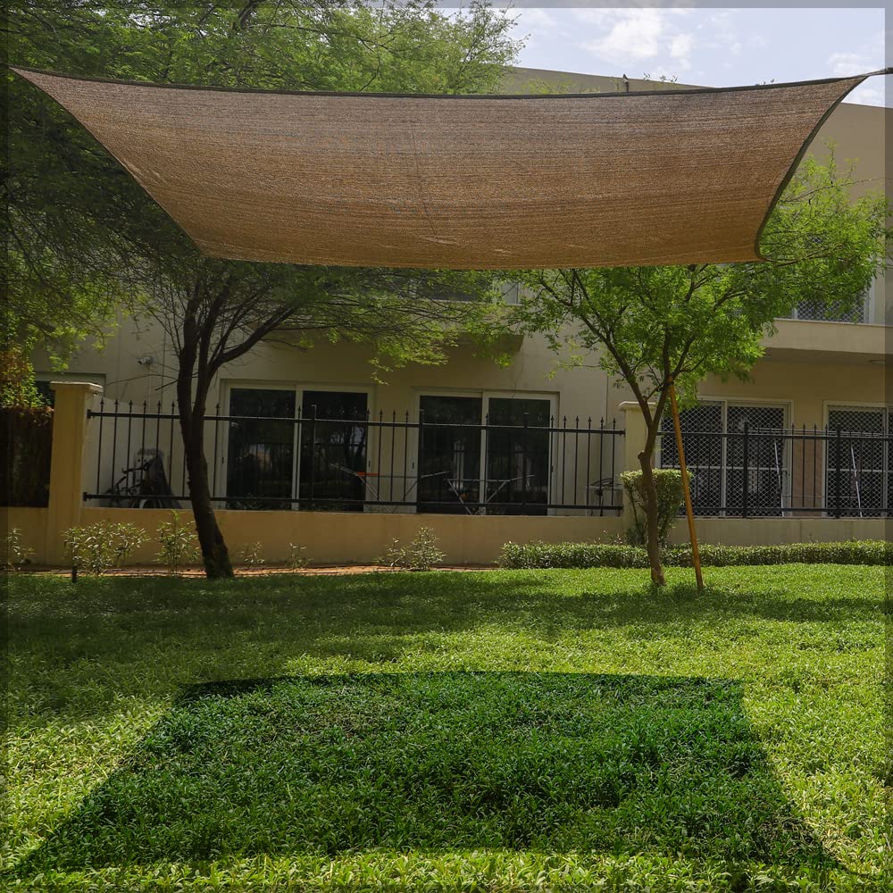 Yahome Sun Shade Sail Shade 4 x 4 Meter Net Canopy UV Protection Umbrella UV Blockage Awning Camping Shade Garden Patio Pool Yard Pergola For BBQ, Garden, Top Cover (4 x 4 Meter)