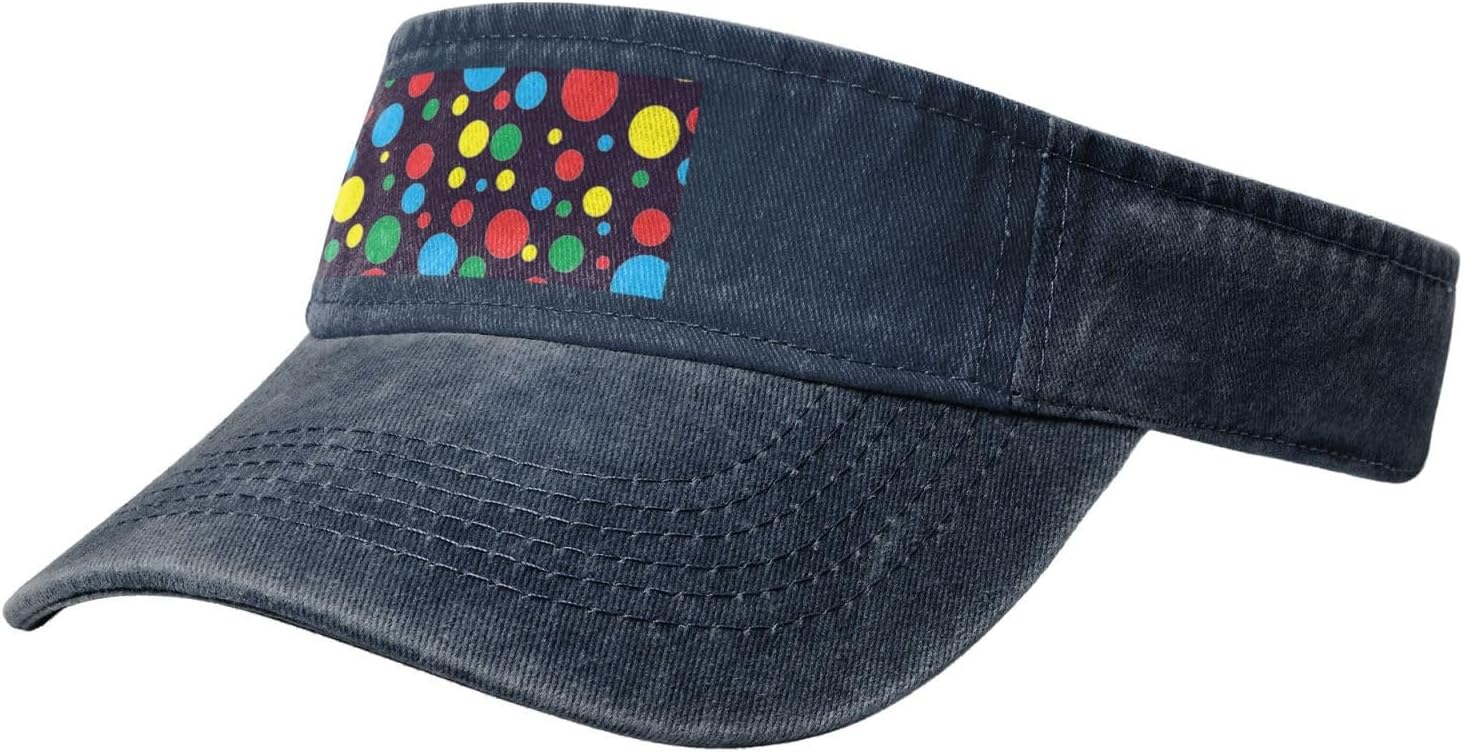 Twister Polka Dots Print Sport Sun Visor Hats Ball Caps Empty Top Baseball Adjustable Sun Cap for Men Women