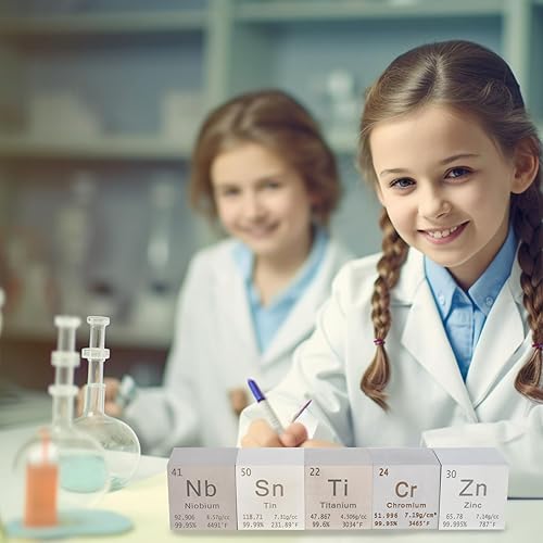 Miniatura 25 de Cubo de circonio, cubos de densidad de metal, cubo de elementos de alta densidad de metal puro para colecciones de elementos, experimentos