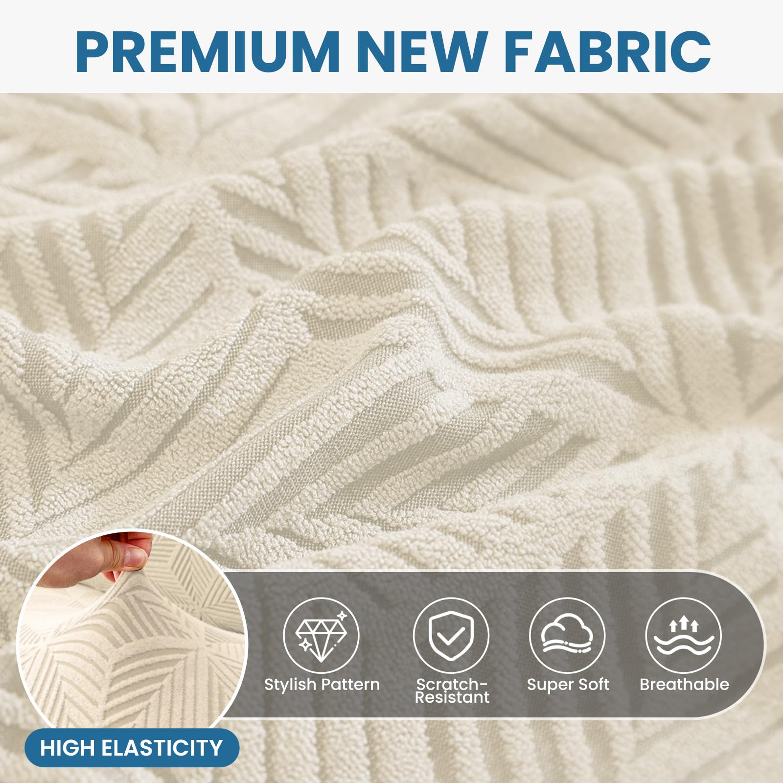 Ystyle Copridivano 1 Posti Con Braccioli, Copridivani Elasticizzato, Universale Copri Divano AntiGraffio Gatto Cani, Fodera Divano Antiscivolo, Sofa Cover Antimacchia Lavabile, Beige