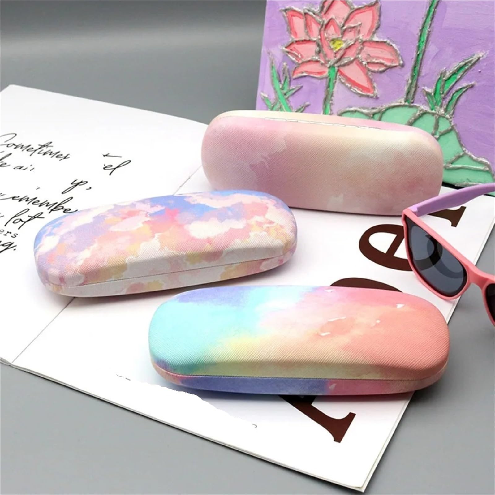 estuche para gafas, Estuche for gafas de sol Colour Cloud, caja for retro, almacenamiento for hombres y mujeres