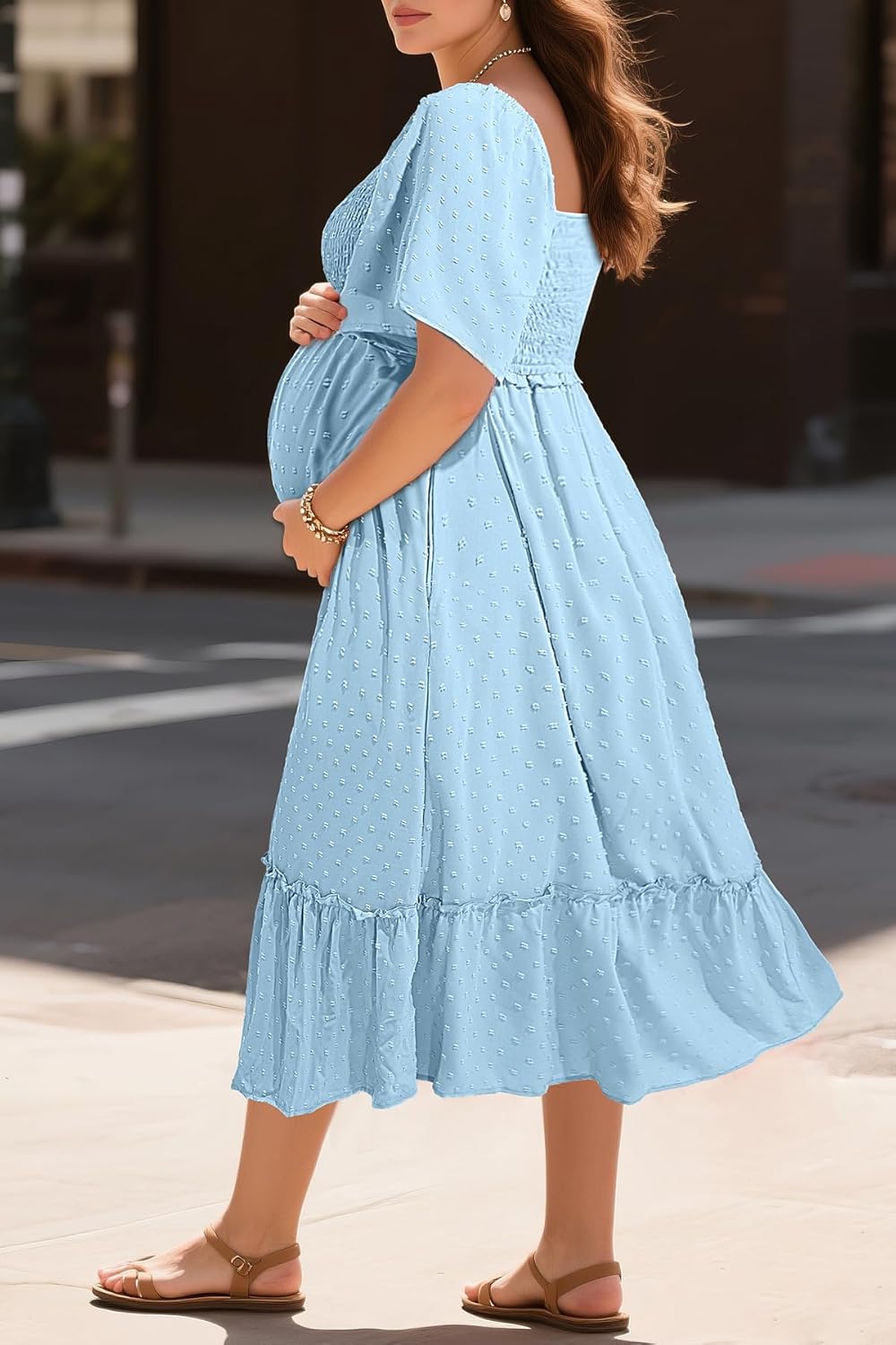 Plus Size Summer Dresses - Maxi Casual Wedding Guest Graduation Easter Long Dress with Pockets - Image 4
