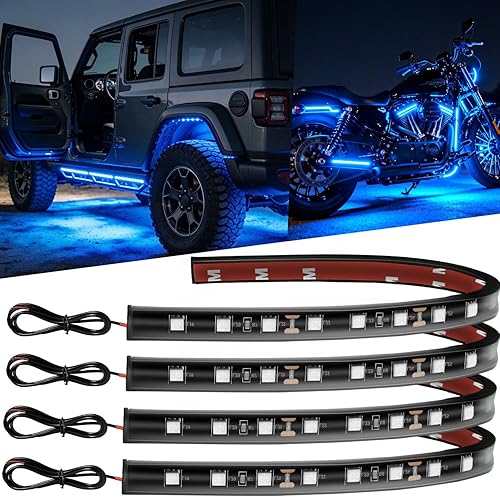 Miniatura 10 de Tira de luz LED de 12 V de 12.7 pulgadas, impermeable, color ámbar, para automóvil, carrito de golf, motocicletas, camiones, barcos, tira de luces