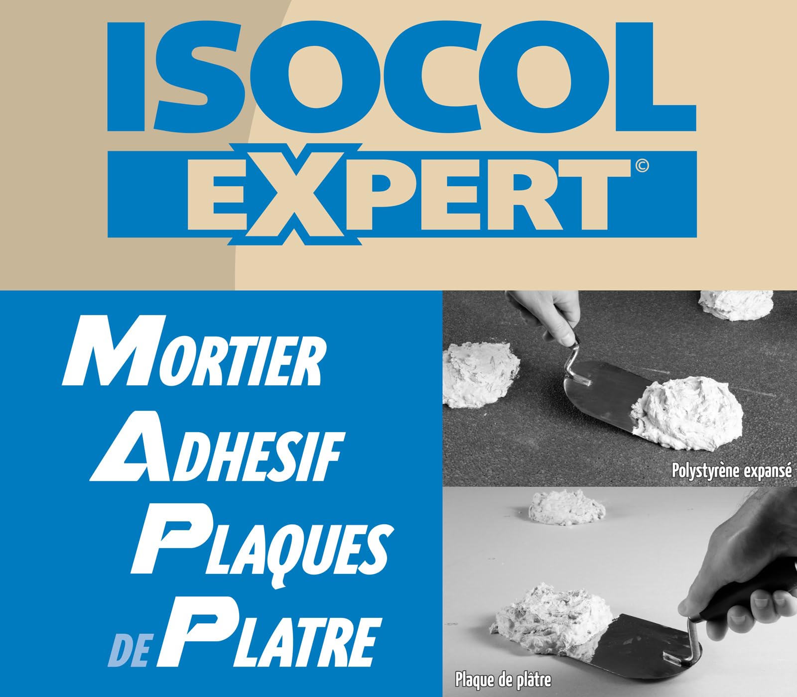 Semin Mortier Adhésif Isocol Expert - Plaques de Plâtre - Poudre - Sac de 25 kg