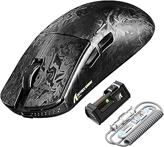 ATTACK SHARK R11Ultra 黒羽 カーボンファイバーマウス ゲーミングマウス Wワイヤレス 超軽量49g PAW3950MAX Nordic52840 8000Hz 42000dpi 20KFPS 2.4G/Bluetooth/USB-C 充電式 コイルケーブル Webベースのソフトウェア PC/Windows/Mac 技適証明番号:219-259562