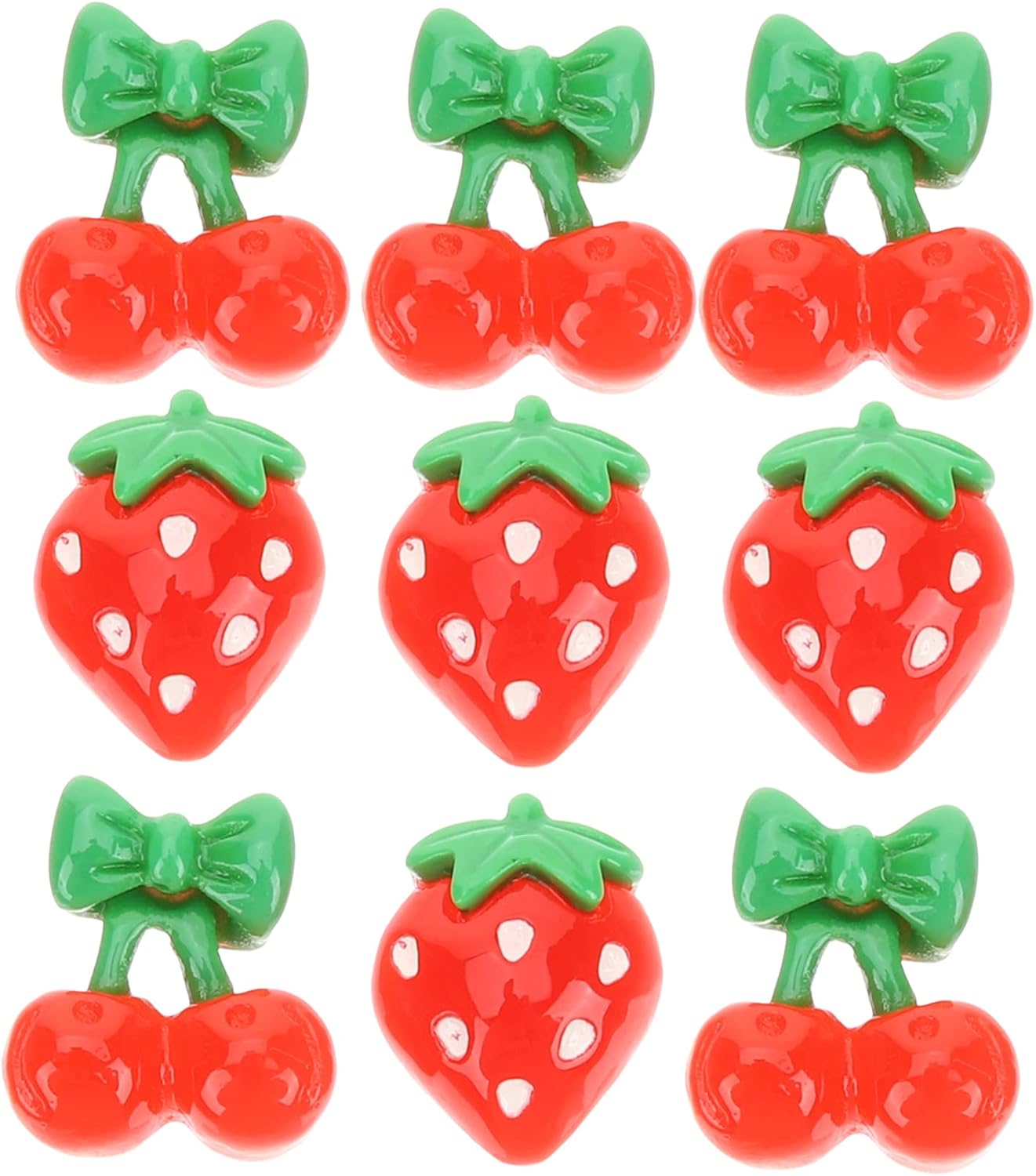 300 Pcs Nail Embellishments Hand Decor Nail Art Decorations Fruit Slices Nail Fruit Slices Nail Art Strawberry Slices Resin Fruit Slices Nail Art Charm Sliced ??Cherries Decorate (Color : Red, Size