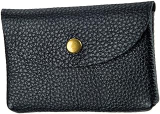 Porta-moedas para homens carteira fina para mulheres, mini carteira de cartão de couro para cartões de crédito, porta-cartões de crédito, bolsa de cartão de crédito, bolsa de cartão de crédito, organizador de cartões portátil, carteira externa masculina, Preto, 10X7X1CM