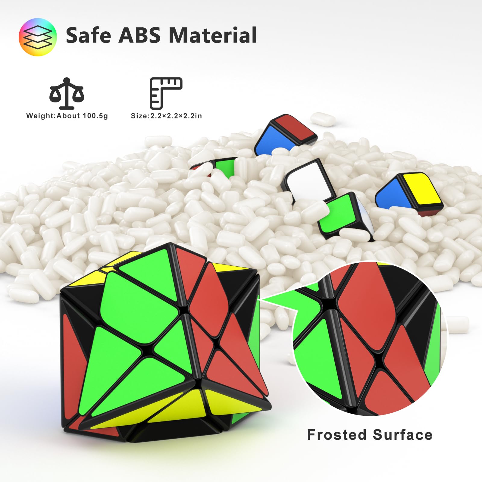 Speed Cube 3x3, Cube De Vitesse 3x3, Speed Cube 3x3x3 Sticker Super-Durable, Jouet Casse-Tête Pour Enfants, Adultes, Débutants