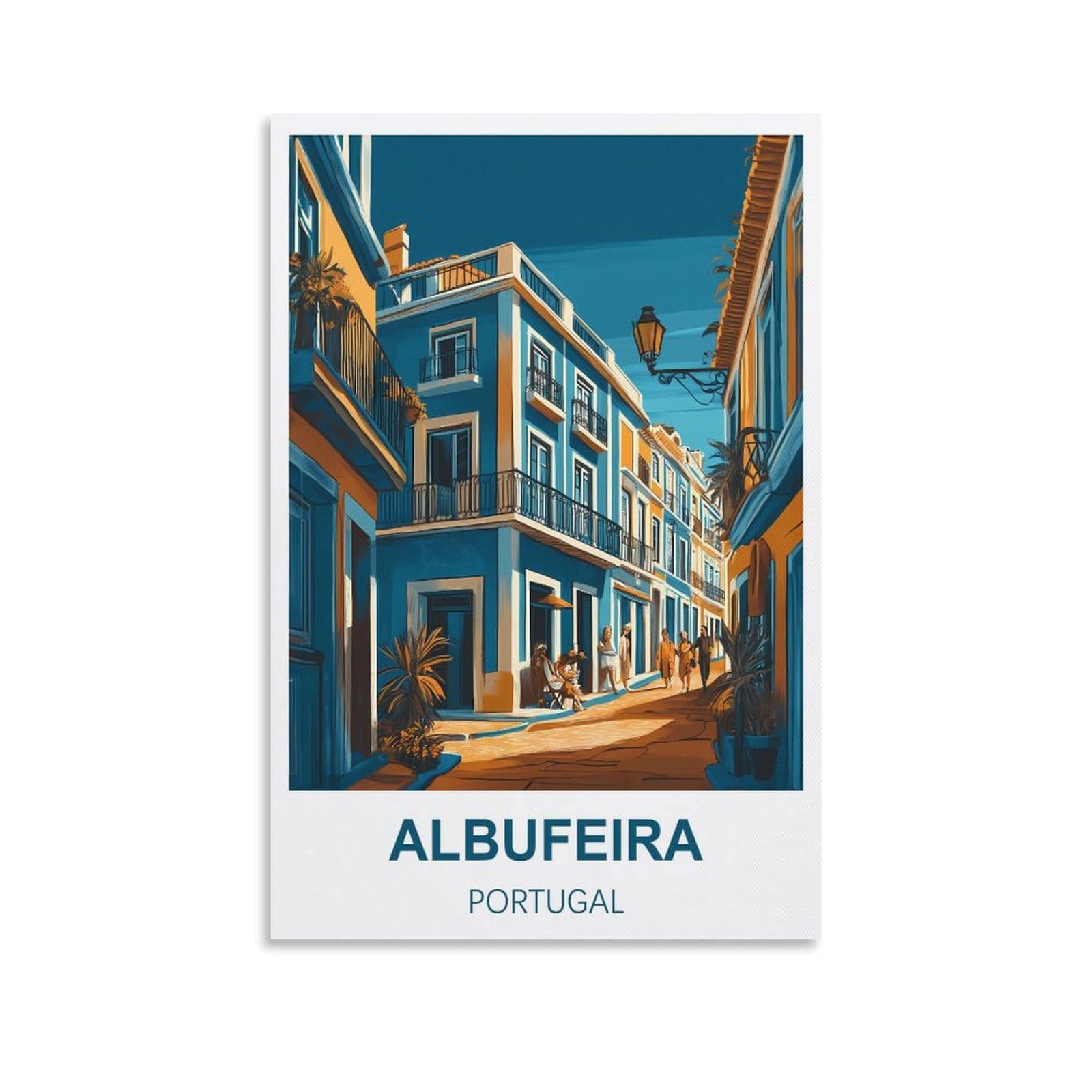 HSAYYIII Albufeira Portugal Vintage Travel Posters 08x12inch(20x30cm) Canvas Art Poster And Wall Art Picture Print Bedroom Decor
