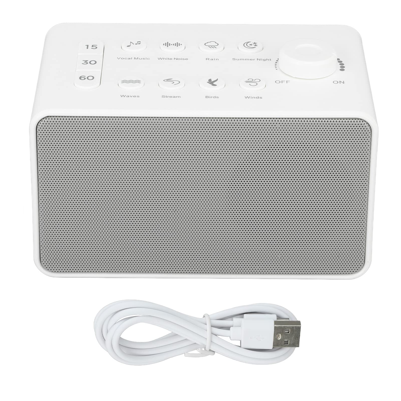 S16 Macchina per il rumore bianco Macchina sonora portatile ricaricabile tramite USB con 8 suoni naturali per neonati, adulti, bambini che dormono