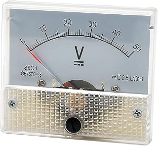 Heyiarbeit 0-50V DC Analog Panel Voltage Gauge 85C1 Volt Meter for Voltage Measurement Devices 1Pcs