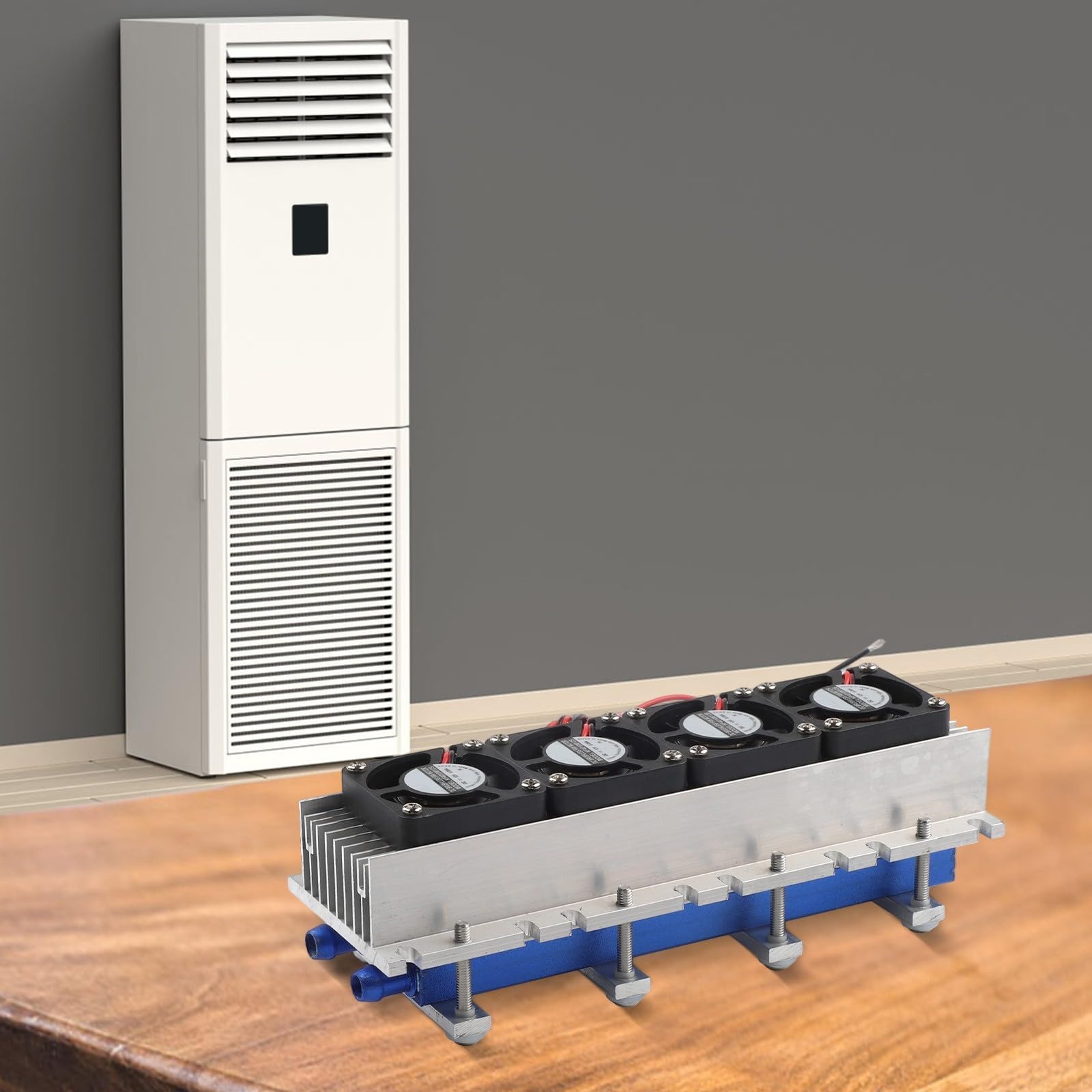 Semiconductor Peltier chłodnica 288 W, chłodzona wodą, termoelektryczny moduł chłodzący 12 V do przestrzeni 20 l, aluminium, tworzywo sztuczne, cicha praca z wlotem i wylotem