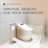 Vista 8 de Day Moon™ Soporte de papel higiénico de níquel cepillado Soporte de papel higiénico independiente con almacenamiento - Soporte de papel higiénico