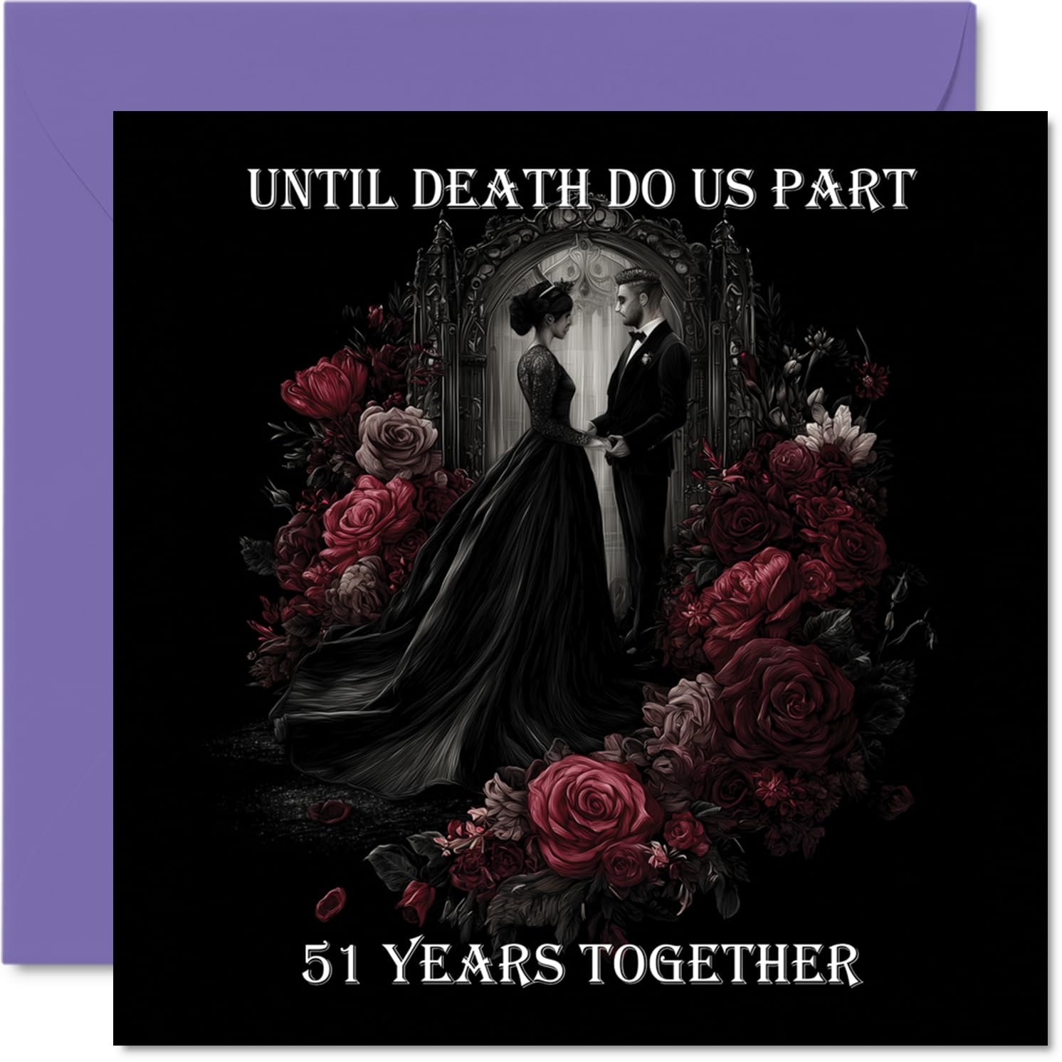51st Anniversary Card for Women Men - Until Death Do Us Part - Happy 51 Year Anniversary Card for Husband Companion Wife Partner, 145mm Wedding Anniversaries Greeting Cards
