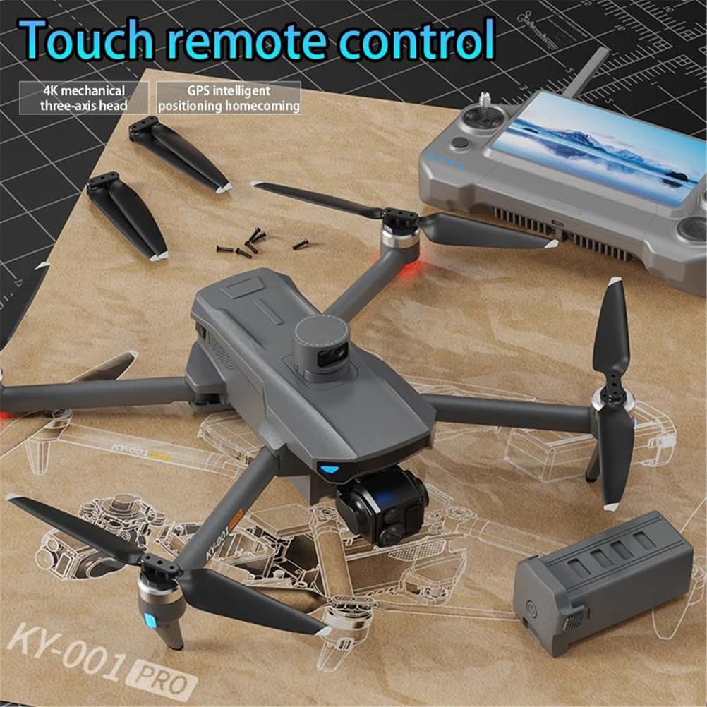 Dual battery,ky001 dron zdalnie sterowany, trójosiowy ptz 4k, profesjonalna fotografia lotnicza, gps, transmisja obrazu cyfrowego, sterowanie ekranem