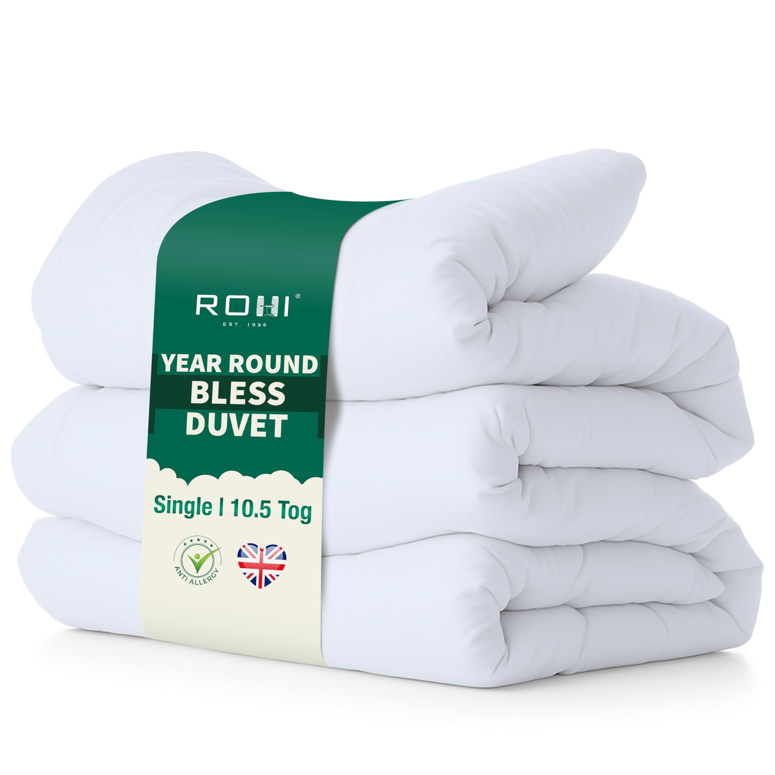 Rohi 10.5 Tog Soft Microfibre Single Duvet – Anti-Allergy – All-Season Duvet – Soft Like Down Luxurious Summer & Winter Duvets (, Single)