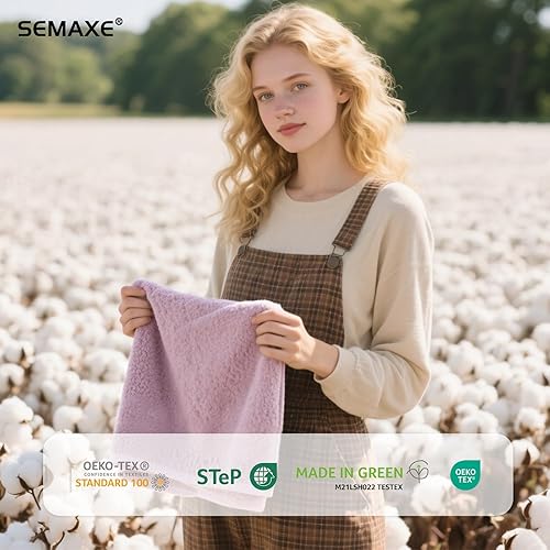 Vista 145 de SEMAXE - Juego de toallas de baño grises, 2 toallas de baño, 2 toallas de mano, 4 toallas faciales, toalla 100% algodón para baño, toalla suave