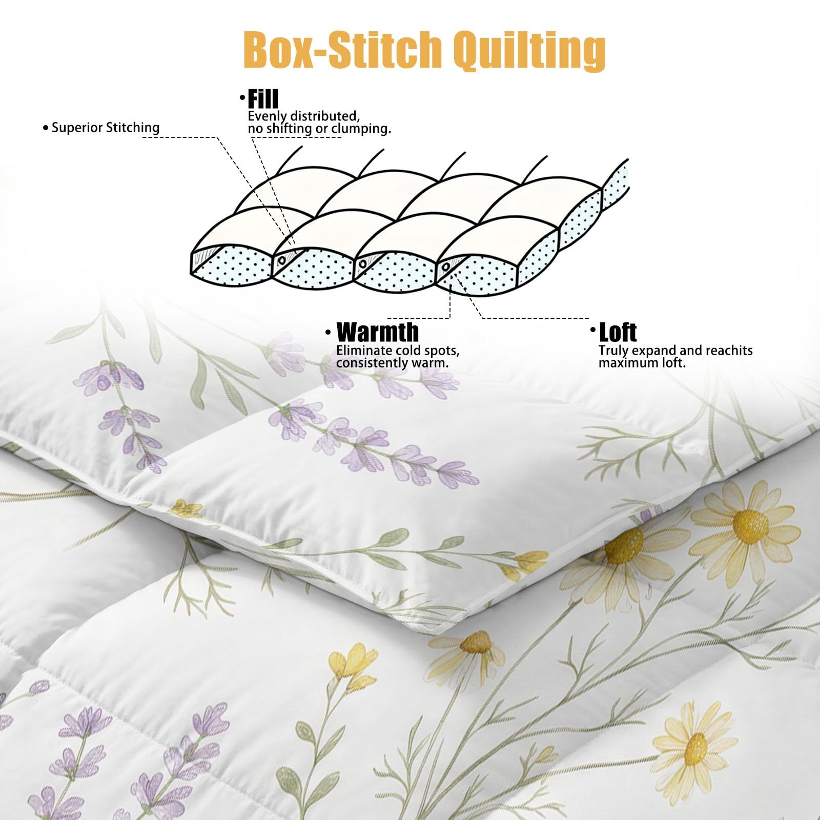 Einfach Wildblumen Blätter Bettdecke Ohne Bezug 220x240 cm Ganzjahresdecke