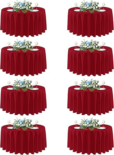 Miniatura 59 de sancua - Manteles blancos rectangulares, paquete de 8 manteles para mesas de 6 pies - Fundas de mesa lavables de poliéster para bodas, fiestas de