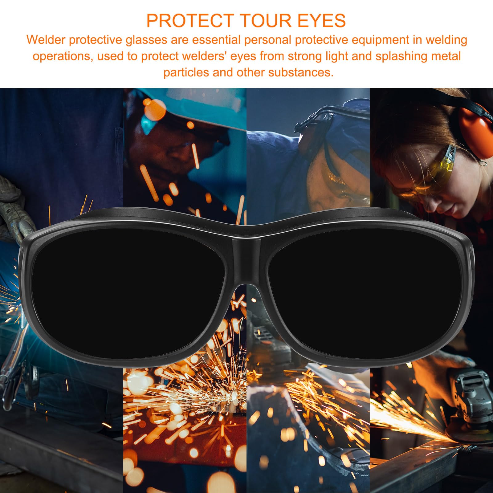 HARFINGTON Occhiali di sicurezza per saldatura IR PPE Occhiali protettivi Lens Occhiali protettivi certificati CE Saldatura Occhiali