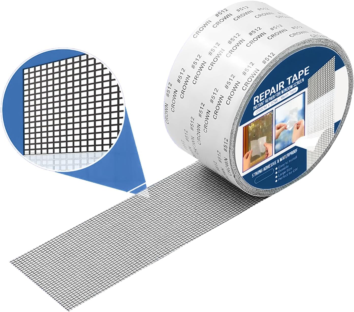 Mosquito Net Repair Tape | Strong Adhesive & Waterproof Window Mosquito net Covering Mesh Tape for Door Tears Holes Screen Patch Repair (200Cm X 5CM) (Pack Of 1)