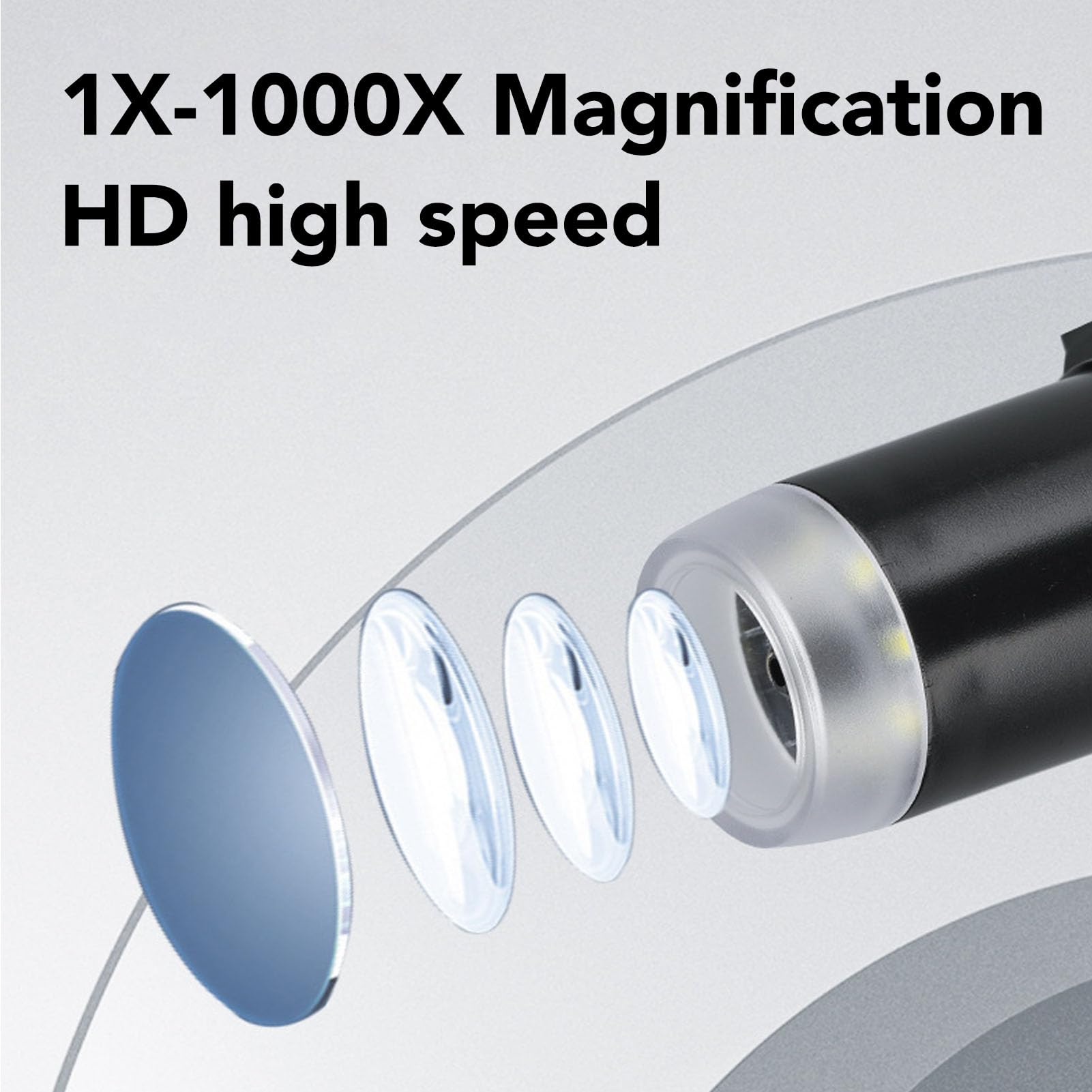 Microscopio Digital 1000x con Pantalla LCD de 5,5 Pulgadas, Imágenes HD 1080P, 8 Luces LED, Vista de PC, Soporte Ajustable en, Kit de Microscopio Biológico para Educación Infantil