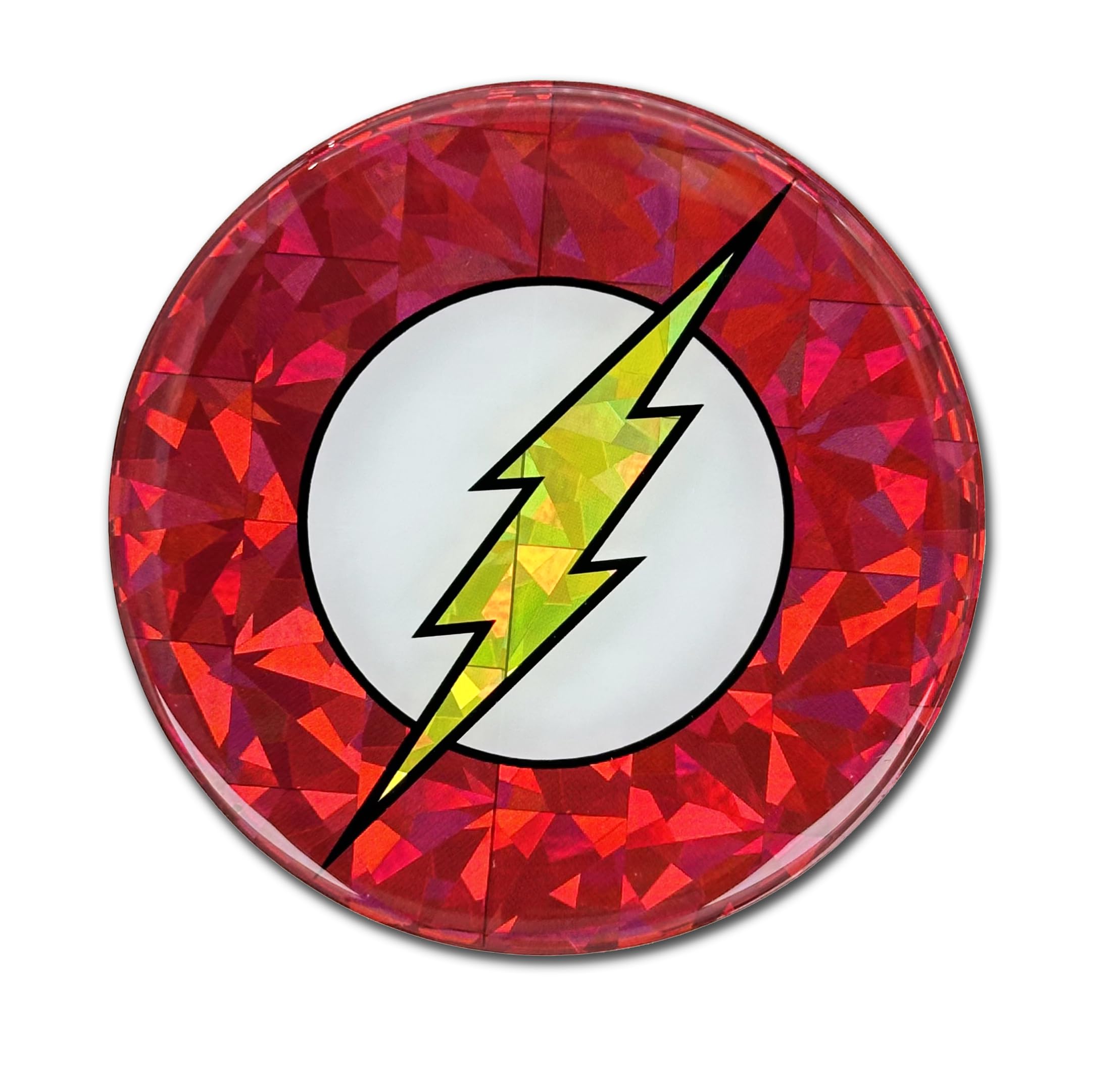 Officially Licensed DC Comics The Flash Automotive Reflective Domed Decal (3.25" Diameter) Premium 3D All Weather Vinyl Sticker for Car, Water Bottle, Laptop, Phone | Made in The USA