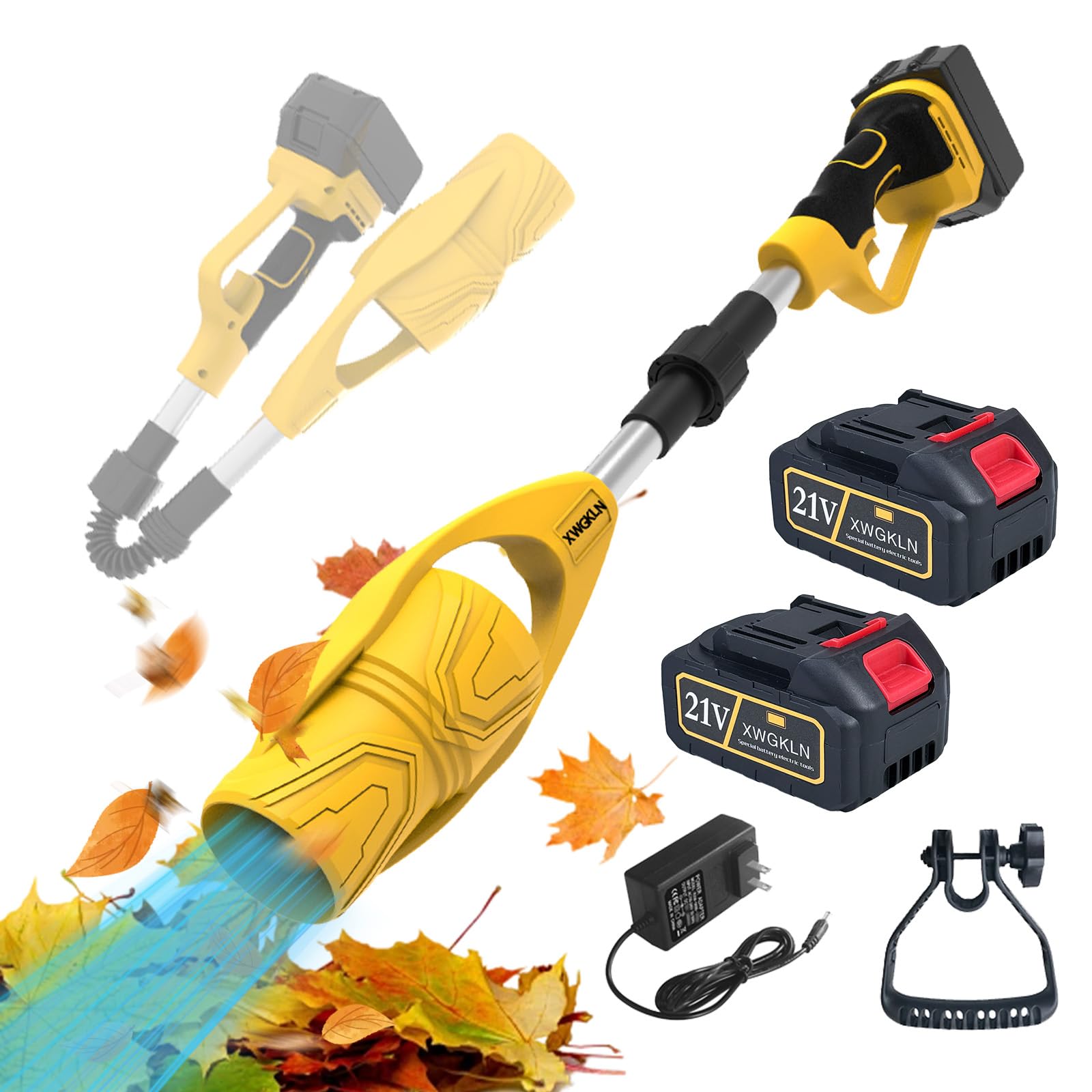 Cordless Leaf Blower, Lightweight Leaf Blower 180° Adjustable Blower Nozzle