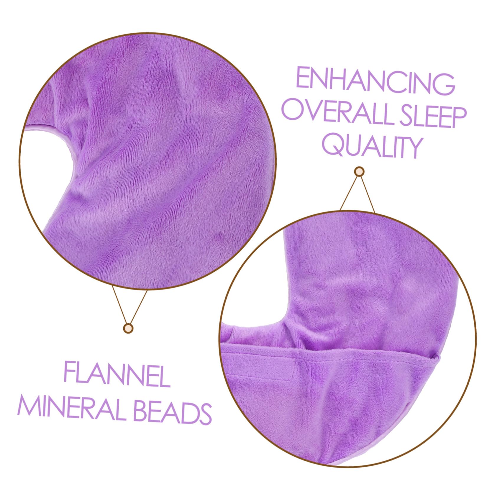 Maschera per Occhi Caldo Freddo Lavanda Perle Minerali | Flanella, per Occhi e Viso, Viaggio e Sonnellini in Ufficio, Design Lilla Elegante