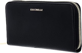 Zip Around Wallet metallico morbido con Zip Around Wallet L Noir