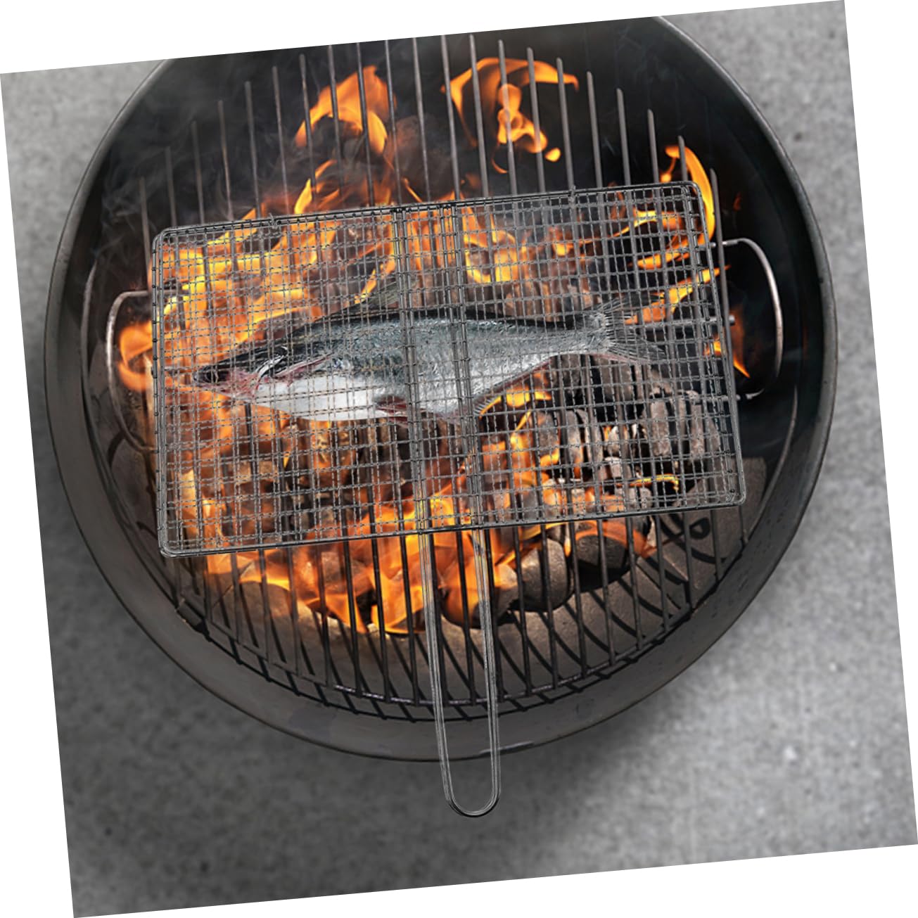 Cestello per Grigliare Pesce e Verdure in Acciaio Inox Argento | Rete a Maglia Riutilizzabile, Accessori per Vacanze Estive, Attrezzi per Barbecue da Esterno