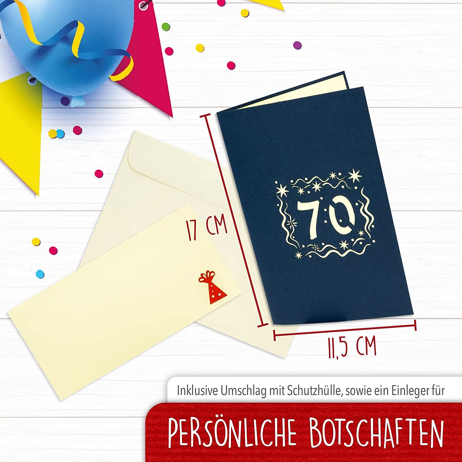 LIN17271 POP UP 3D Karte Zum 70. Geburtstag – Handgefertigt Mit Wow-Effekt
