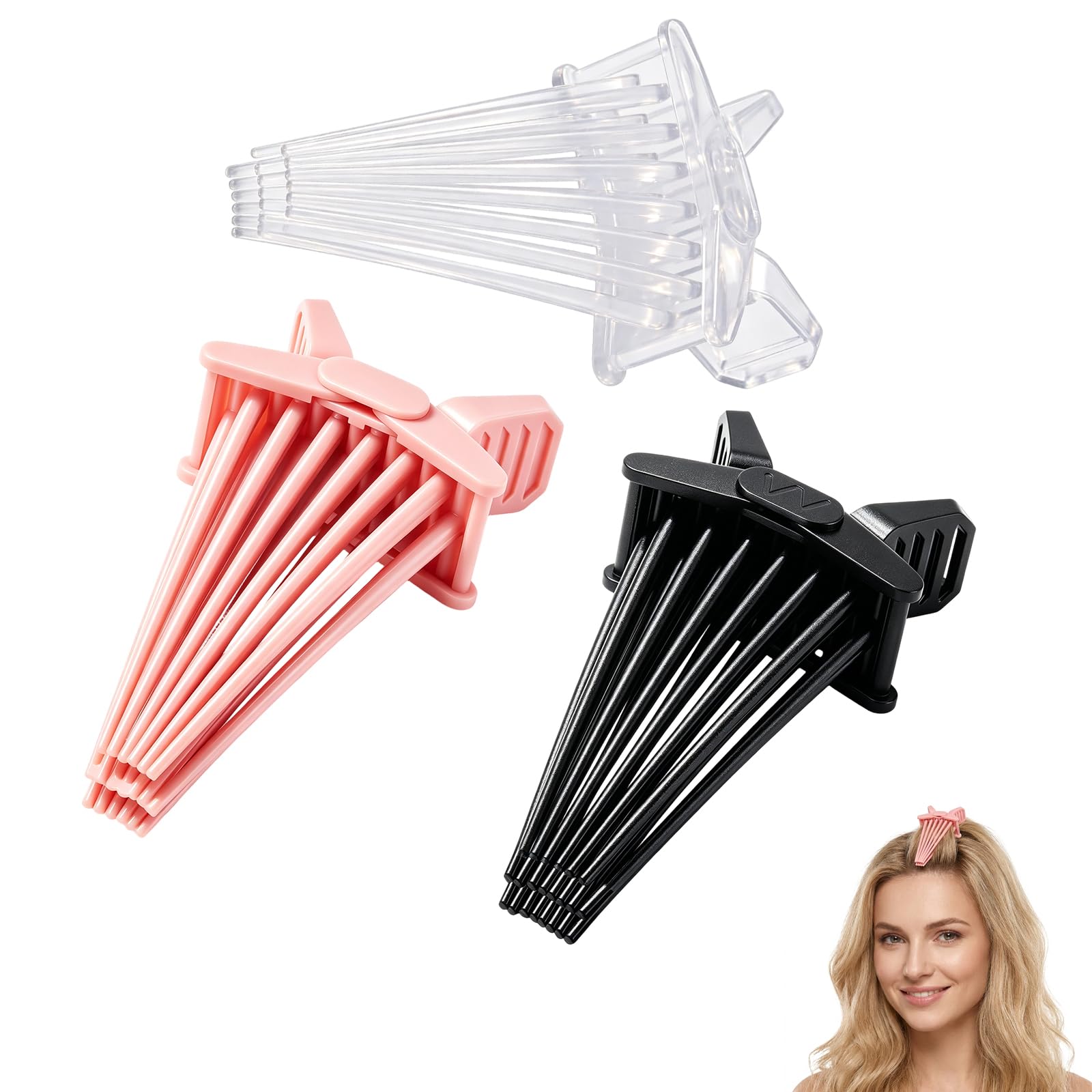 Photo 1 of 3 Pack Hair Volume Pincher, Root Clips for Curly Hair Volume, Hair Styling Tools, Non-Slip Design, Secure Hold, Easy to Use, Quick Setup, Long-Lasting Results